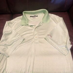 Greg Norman Collection Light Green Striped Polo